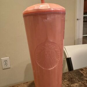 Starbucks Pink Tumbler with Straw